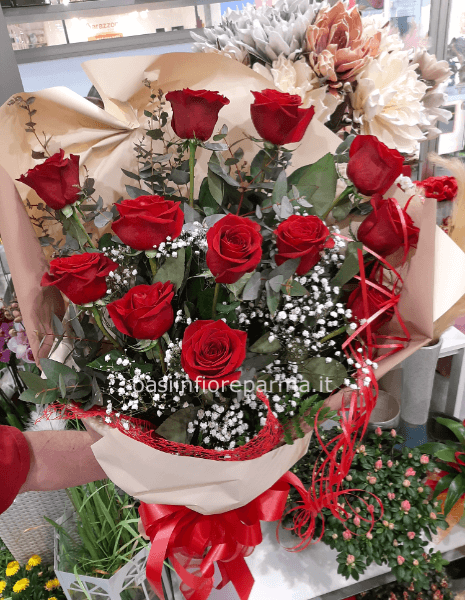 Mazzo di rose colori A SCELTA DEL CLIENTE , rosa , giallo , arancio, con gissofila a partire da